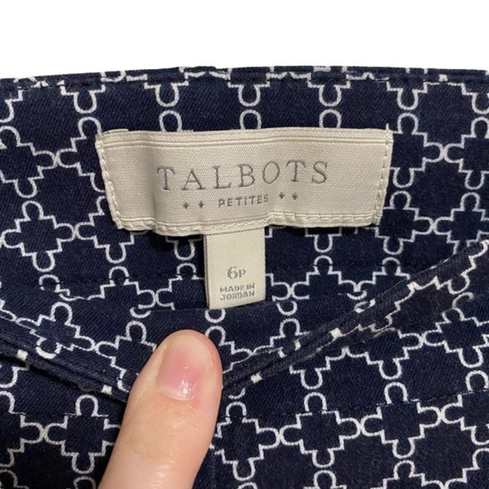 Talbots High Rise Side Zip Patterned Trousers Bus… - image 6